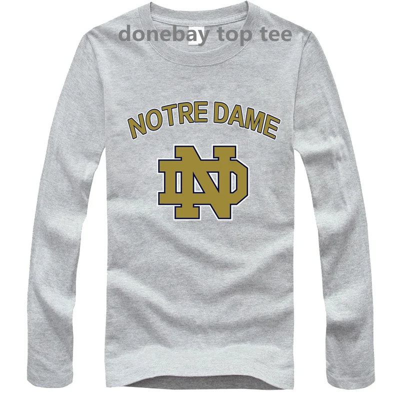 2016 Men Notre Dame Fighting Irish Logo Long Sleeve T