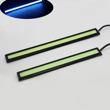 Useful 2Pcs Ice Blue 17cm 12V LED COB Black Shell Truck Car Auto DRL Driving font
