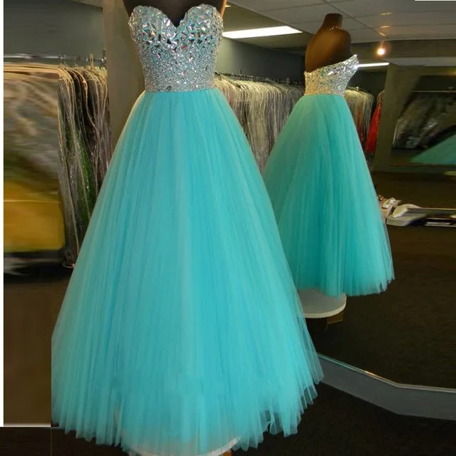 seafoam green prom dress