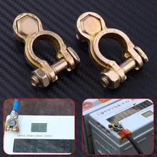 DWCX 2pcs 45-200A Batteria Terminale In Rame Testa del Palo Morsetto Pinze Connettore Negativo E Positivo