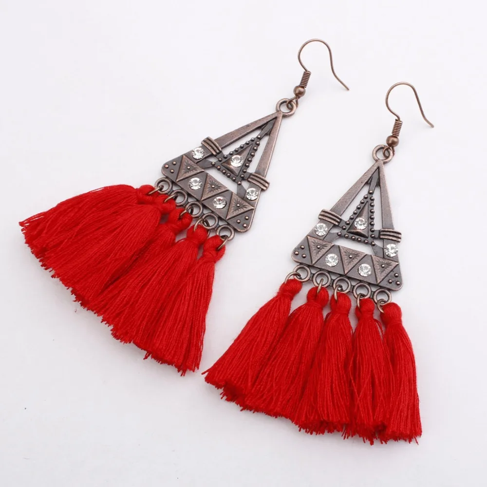 

Statement Golden Triangle Tassel Earrings For Women Christmas Gift Wedding Party Fashion Jewelry Hot Gifts