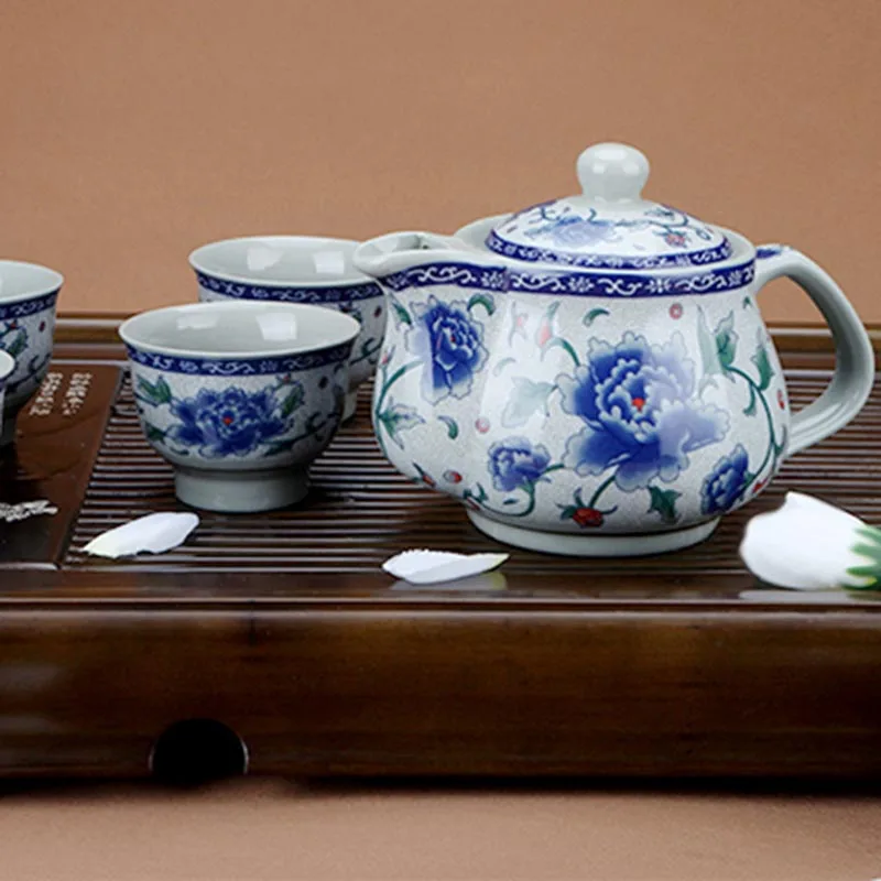 2 шт./лот Цзиндэчжэнь винтажные сине белые фарфоровые чайные сервизы кунг фу