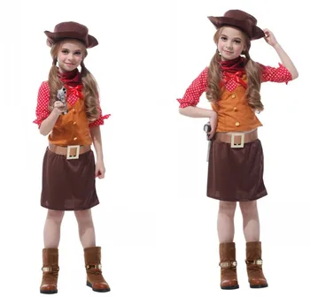 

cute baby Halloween partyKids costumes west cowboy cosplay costumes for girl costume child clothing for Purim