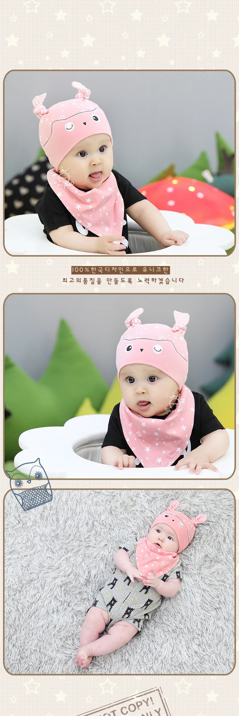 Новое поступление, модный детский хлопковый слюнявчик для новорожденных, год, комплект одежды для малышей(шапочка/нагрудник
