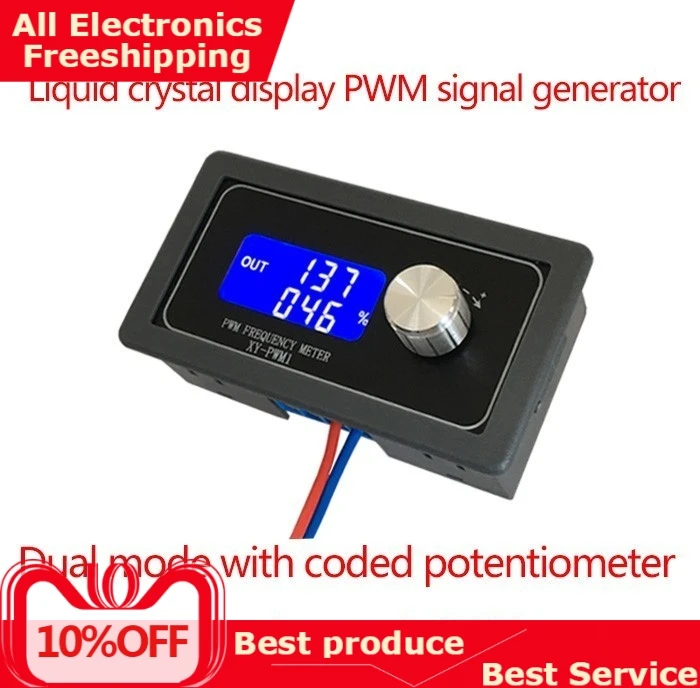 

Signal Generator PWM Pulse Frequency Duty Cycle Adjustable Module LCD Display 1Hz-150Khz 3.3V-30V PWM Board Module Hand knob