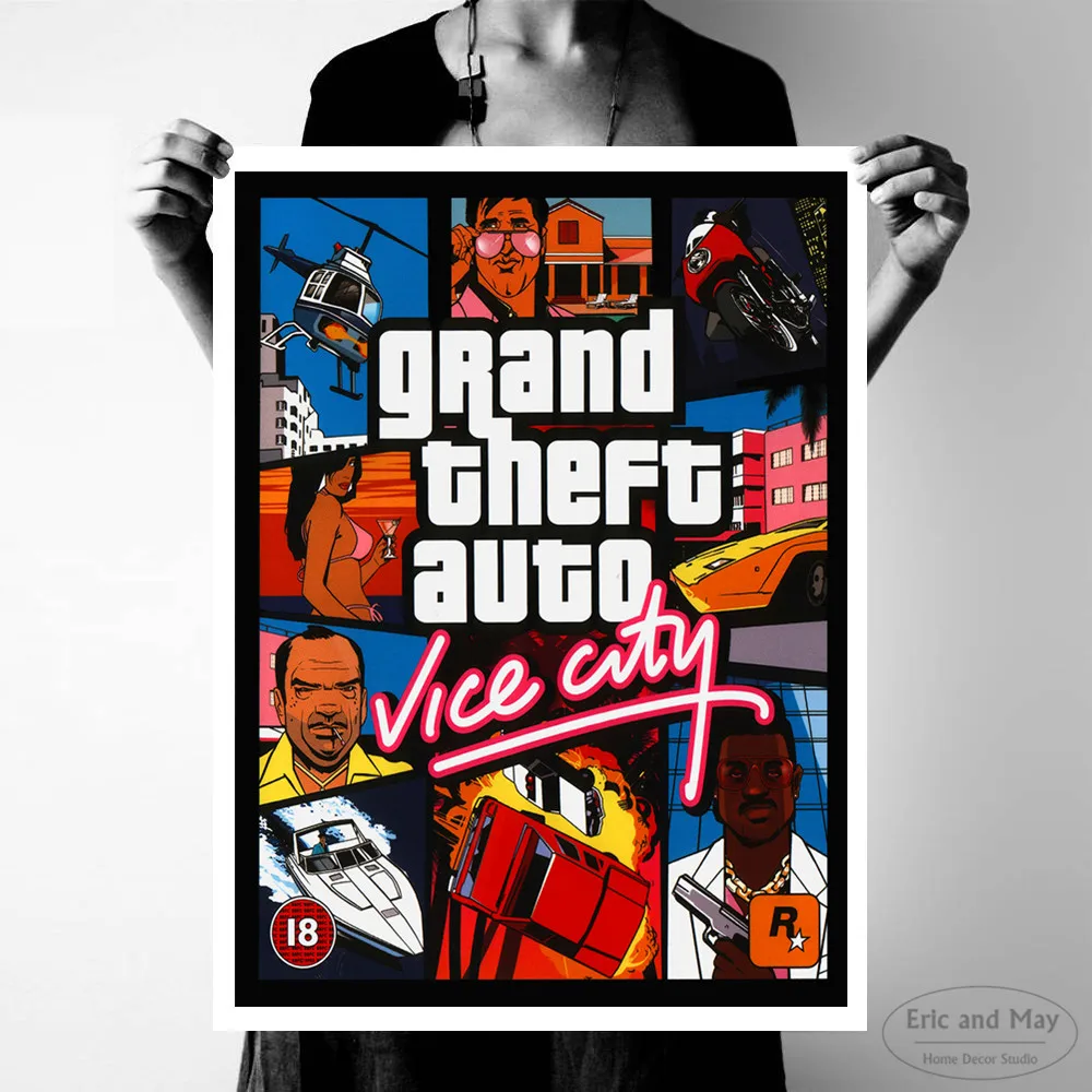 Grand Theft Auto Vice Цитата Плакаты и художественная печать на холсте декоративные