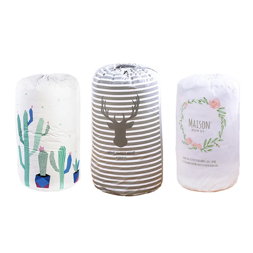 

Drawstring Waterproof Quilt Storage Bag Large-Size Clothes Sorting Pouch Round Washable Moisture-proof Packing Bag for Beddings