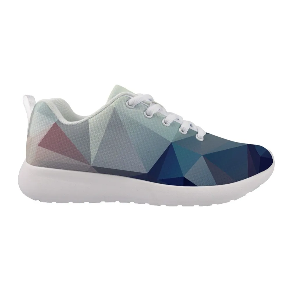 

ELVISWORDS Geometry Pattern Sneakers Jogging Shoe Outdoor Tennis Fashion Lace Up Casual Walking Sapato for Men and Women