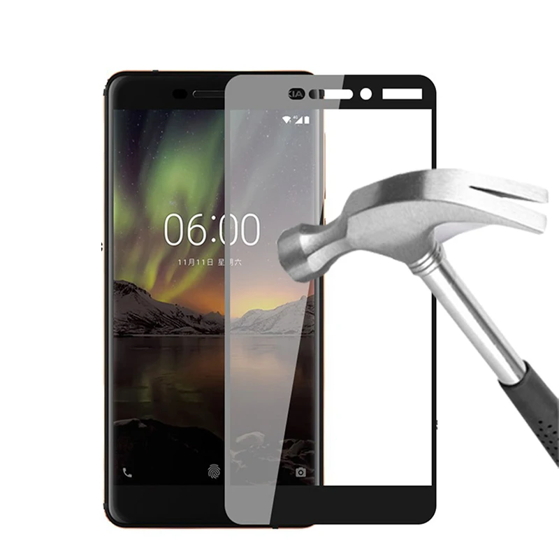 3D полное покрытие для nokia 6,1 защита экрана из закаленного стекла для nokia 2,1 3,1 5,1 7,1 8,1 стеклянная защитная пленка