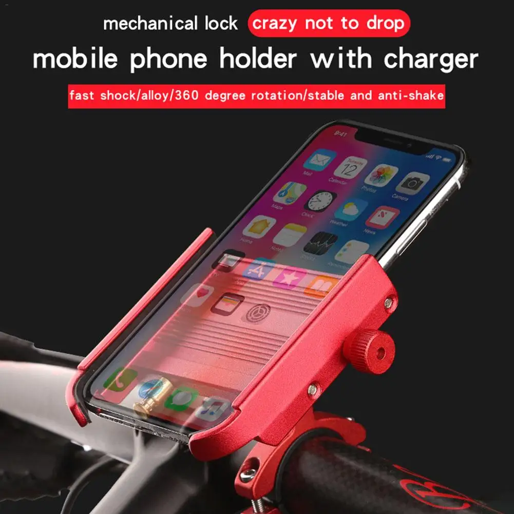Phone Holder Portable Rotating Two-in-one Holder with Power Bank for Motorcycle Electric Car Bicycle