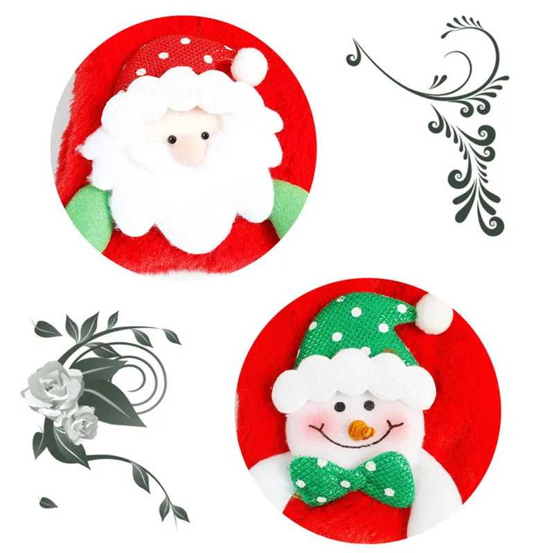 Рождественский шарф Санта-Клаус, снеговики, шарфы для шеи, зимний теплый искусственный меховой воротник, креативный Рождественский красный шарф для волос, подарок для детей