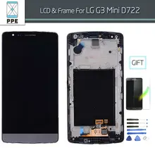 Grau weiß ersatz für lg g3 mini d725 d722 d724 g3 Beat LCD Display touchscreen Digitizer Montage mit Rahmen 5 zoll