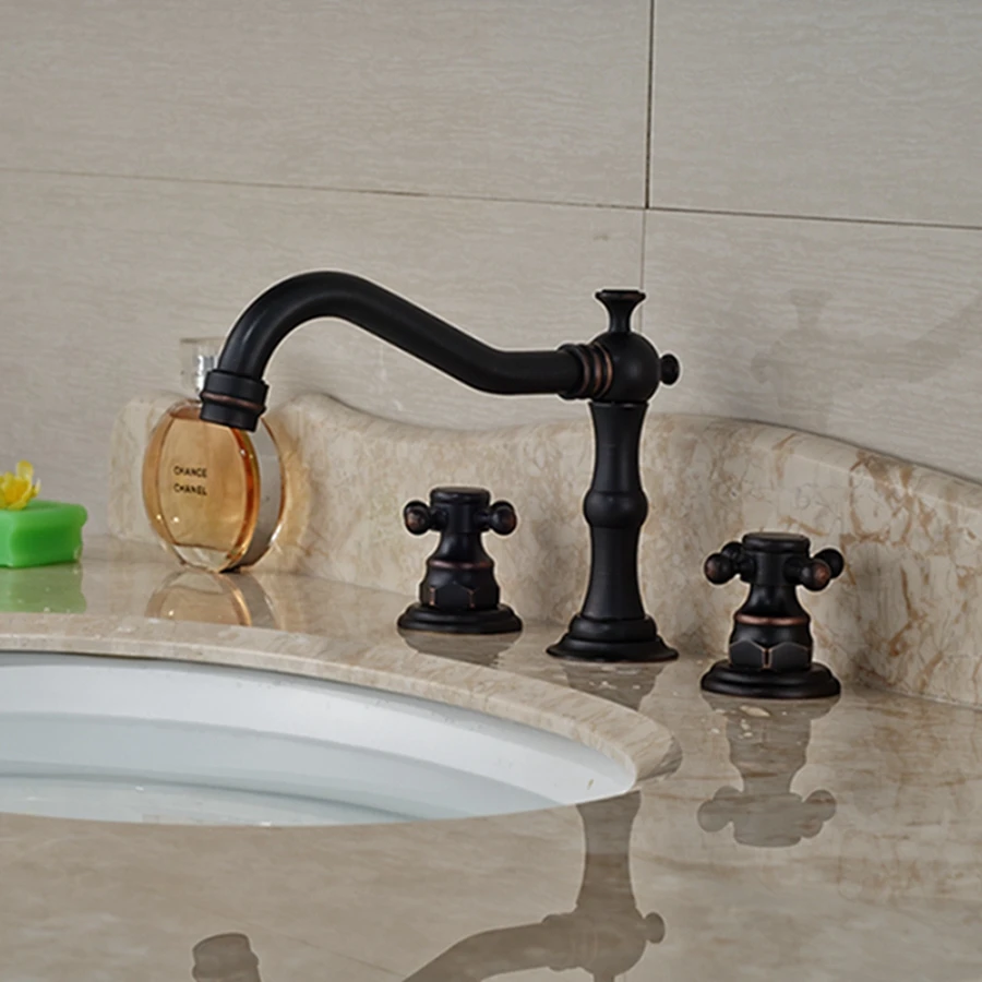 Whole And Retail Luxury Oil Rubbed Bronze Deck Mounted Bathroom Whole And Retail Luxury Oil Rubbed Bronze Deck Mounted Bathroom Faucet Widespread 8 Sink Mixer Tap Dual Cross Handles In Basin Faucets From Home