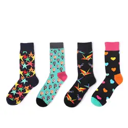 2018 Новые мужские и женские хлопковые носки цветные забавные носки бумажные птицы для пар влюбленных подарки
