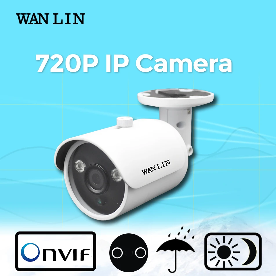 

WAN LIN New Array Leds IP Camera Onvif IP Camera 720P HD CCTV Camera 1.0MP Outdoor Night Vision Network IP Cam