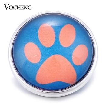 

Glass Paw Print Vocheng Ginger Snap Jewelry 10 Colors 18mm DIY Charms Vn-1371