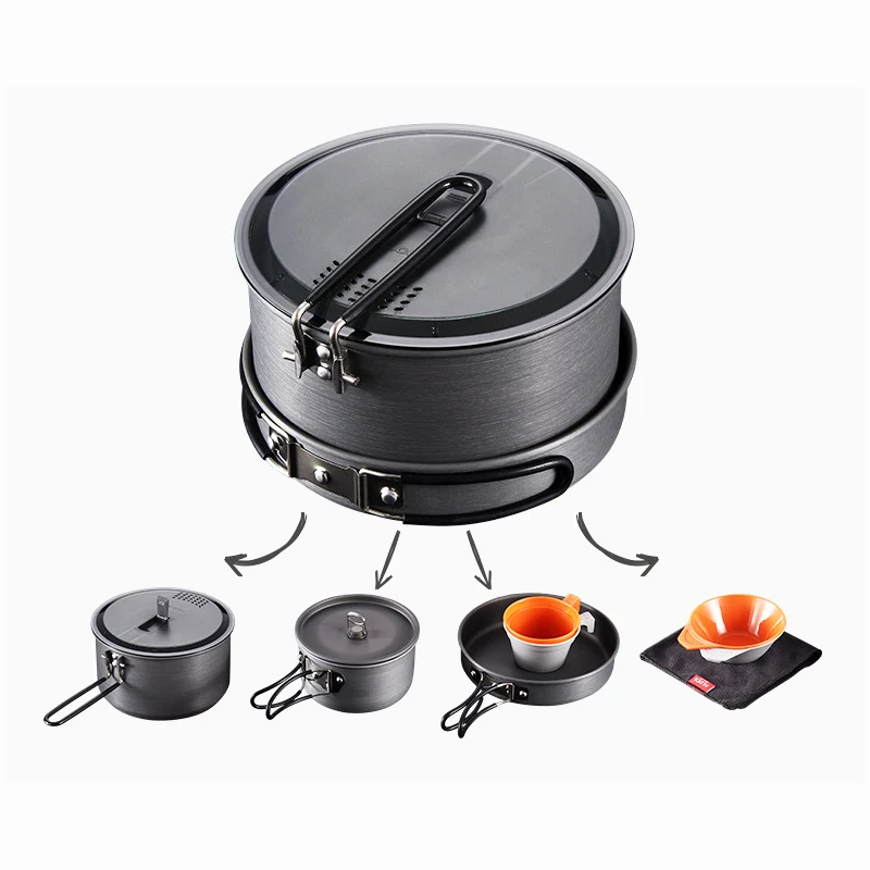 

Cookware Outdoor Camping Tableware Pot Picnic Survival Hiking Military Boiler Frying Set Cutlery