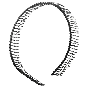 

Woman Metal Teeth Comb Hairband Hair Hoop Headband Unisex Black Hair Accessories Head Band Headband Hairband Hairpin (Black)