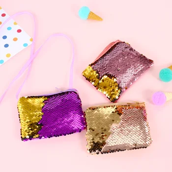 

New 2018 Sequins Children's Coin Wallet Change Color small Zero Bag Candy Money Coin Purses Kid Baby Girl Zipper Key Pouch 3pcs