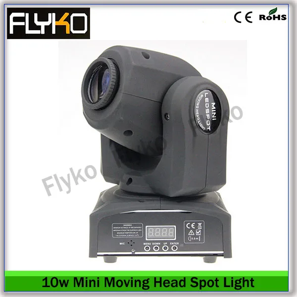 

Free shipping 10w mini led moving head Spot light DMX /auto/sound system function