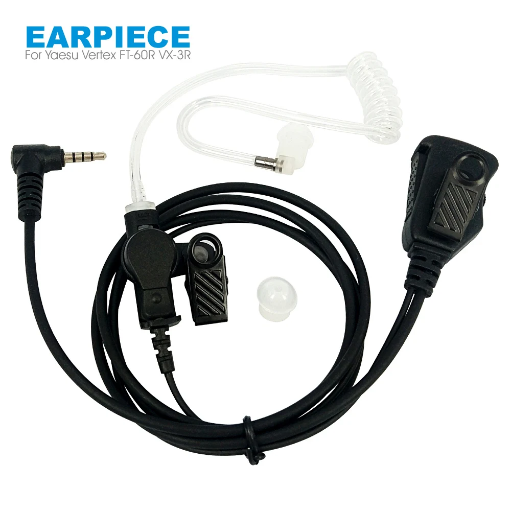 

New Adjust Volume Headset Microphone Covert Earpiece Mic Acoustic Tube for Yaesu Vertex Walkie Talkie Radio FT-60R VX-3R VX-5R