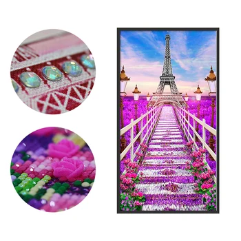 

DIY special shaped diamond painting cross stitch beads embroidery Needlework Home Decorative round drill 5d flower tower 55*100