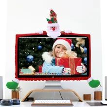 Утолщённой меховой опушкой, 19-27 дюймов компьютер с сенсорным экраном монитора Санта Клаус Чехлы "Снеговик" ТВ, подарки на Рождество, рождественские украшения для дома рождественские украшения год