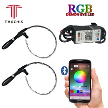 TAOCHIS 2 Pcs Auto RGB del Proiettore del faro Led Occhio del Diavolo Demone Occhio Lampada Per Auto App Remote di Controllo del proiettore del faro gli angoli degli occhi