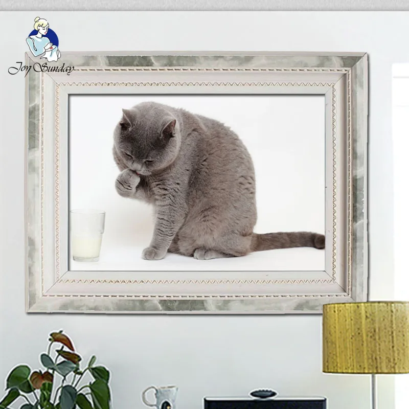 

JOY SUNDAY Diamond painting Diamond embroidery full square 5d 3d diy mosaic The Animal cat decoration painting Wall Home Decor
