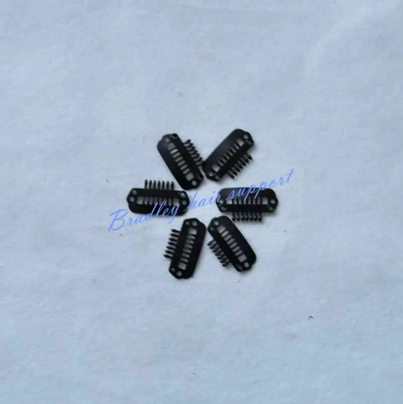 

2.3cm 7-T-Tube Stainless Steel Snap Comb Wig Clip for Machine Wefted/Weaving Extensions Salon Accessories 50pcs/bag