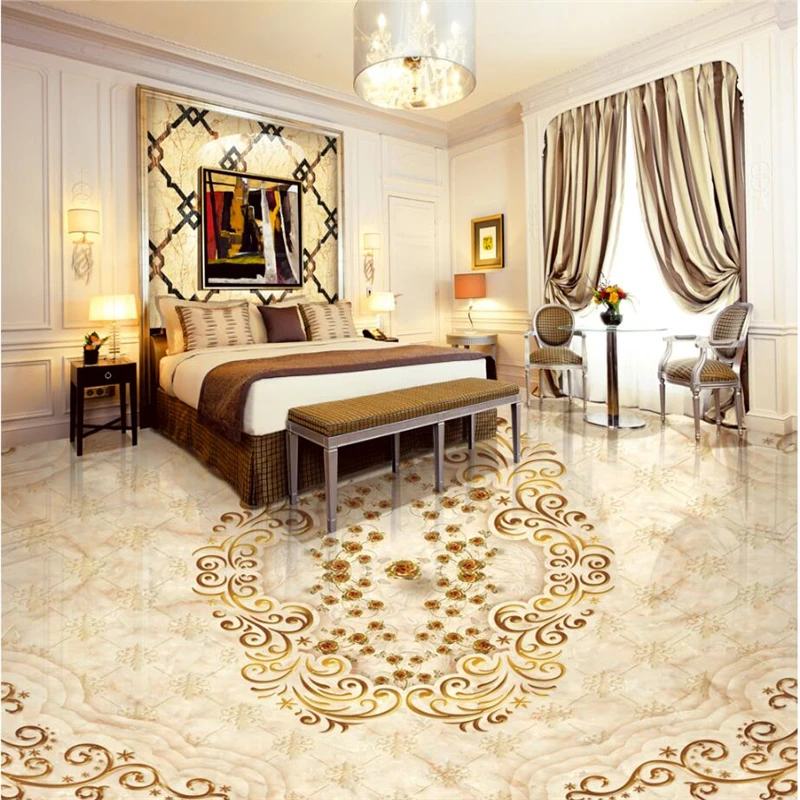 beibehang Floor Paintings. Copyright. European Style Luxury Gold Rose Marble Parquet papel de parede 3d para sala atacado modigliani paintings sculptures drawings