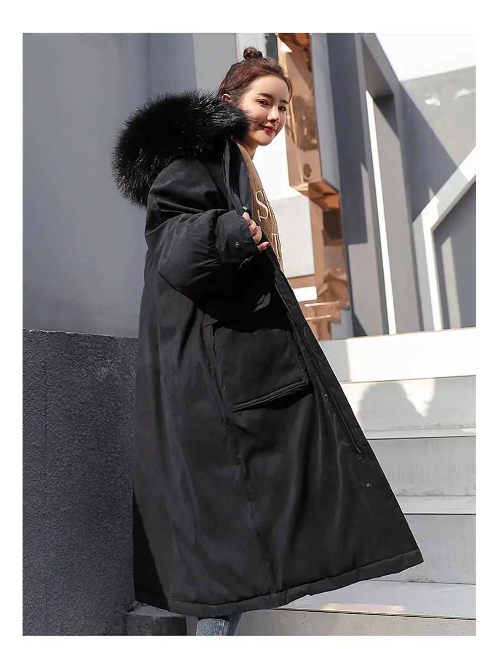 PinkyIsblack зимняя куртка Женская Толстая теплая меховая парка с капюшоном Mujer пуховое хлопковое Стеганое пальто длинный абзац Свободная