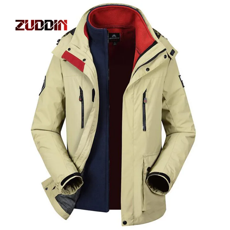 

Dropshipping Outdoor two-piece Men Jacket Hiking Heated Sport Hunting jacket Fleece Trekking Waterproof Fishing Coat jacket