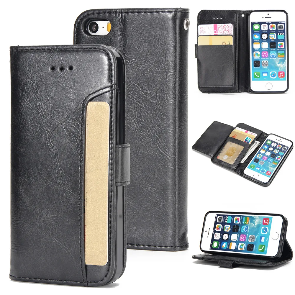 

AXBETY Vintage Flip Case For iPhone 5s Case Retro Wallet Leather Cover For iPhone 5 SE Folio Magnetic Stand Card Holder Fundas