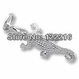 

100pcs a lot rhodium plated 3D Alligator charm good jewelry