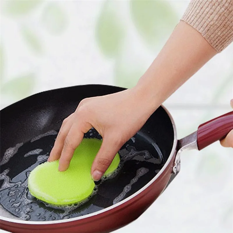 Antibacterial Silicone Cleaning Brush Pad Dish Fruit Scrubber Kitchen Clean Tool 13