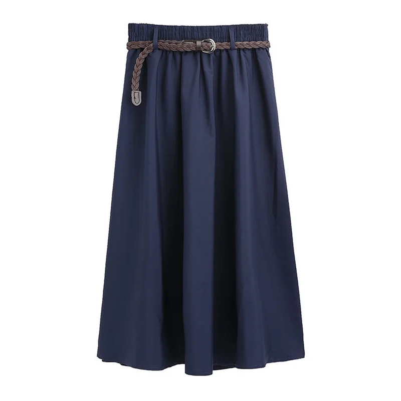 

New 2019 Spring Summer Women's Clothing Midi Skirt Elegant Female A-shaped Pleated Skirt Women Fashion Loose Beach Skirts Black