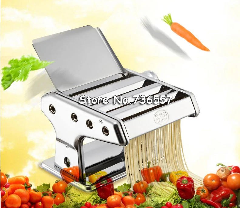 

Stainless Steel Manual Noodle Press Household Pasta Making Machine Dough Roller Spaghetti Cutter 3 Blades