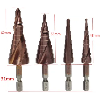 

6-24mm HSS Step Drill Bit Hole Cutter Hexagonal Shank Spiral Cone Groove 1/4 Hex Shank DIY Tool Bits Power Drills Tool