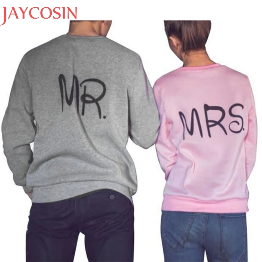 

Sweatshirt Hoodies New Fashion Letter Print MR and MRS Lovers Couples Sweatshirts For Autumn Men And Women Tracksuits jh0411