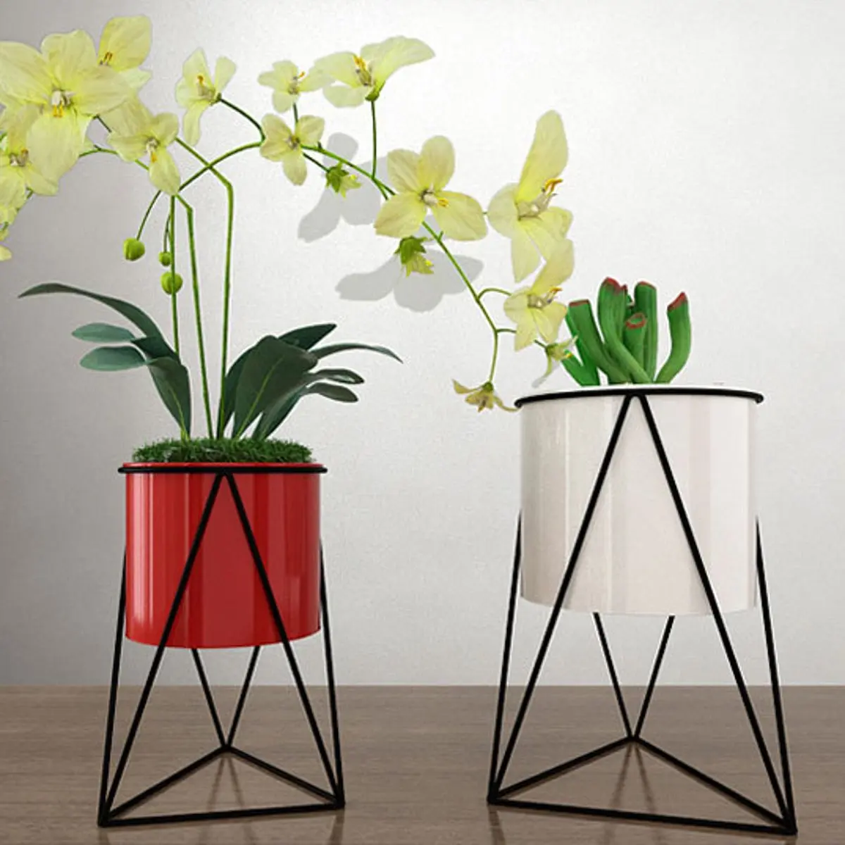 

Geometric Metal Flower Pot Stand Durable Indoor Garden Plant Holder Display Planter Iron Flower Stand Gardening Supplies S/L