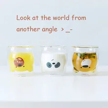 Креативная панда животное тепло двойное стекло кошка коготь чашка Милая Студенческая чашка прозрачный три медведя бытовой воды чашка подарки на день рождения