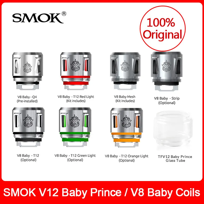 Original SMOK TFV8 Baby-Q4/ Mesh/ Stirp/ T12 Coils Family For smok V12 Baby Prince/V8 (Big) Baby Tank smok Electronic Cigarette