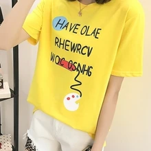 CHUNLI большой размер L XL 2XL 3XL 4XL Женская Весенняя-летняя свободная футболка с коротким рукавом A520