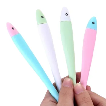 

20pcs Children Fashion Creative Cartoon Cute Fish Shape Black Gel Pen 4 Colors Simple Office Signing Pen Learning Tool Supplies