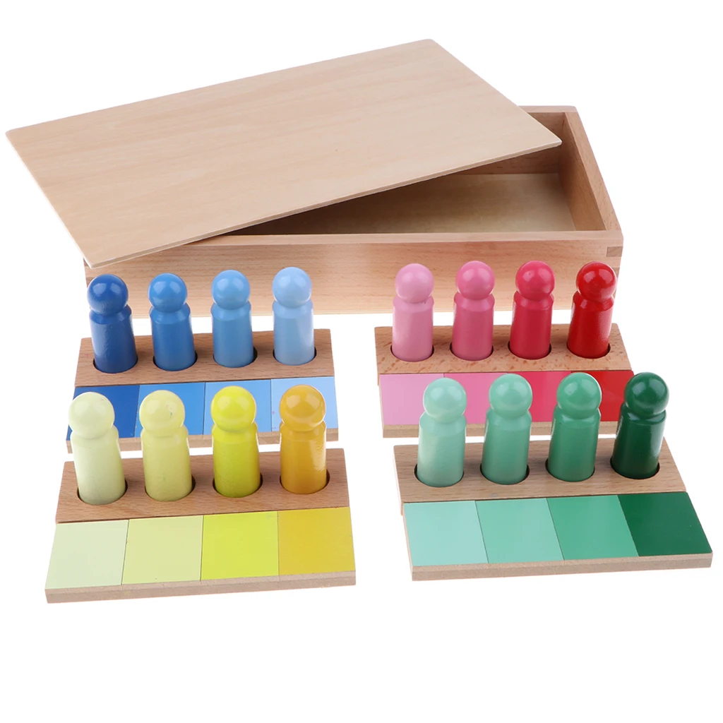Montessori Sensorial Material Toy - Wooden Gradient Color Matching Kids Early Education