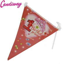 Красного цвета бумажный флаг Растяжка с флажками Happy День рождения украшение флажки для детей подарок на вечеринку в честь рождения ребенка подарок расходные материалы