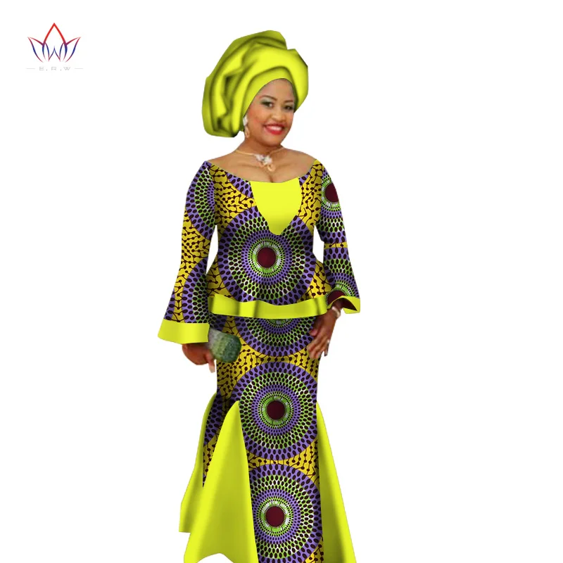 

2018 African Summer Skirt Set for Women Dashiki Traditional Blouse Top and Skirt Sets Print Wax Plus Size 6XL Sets WY1380