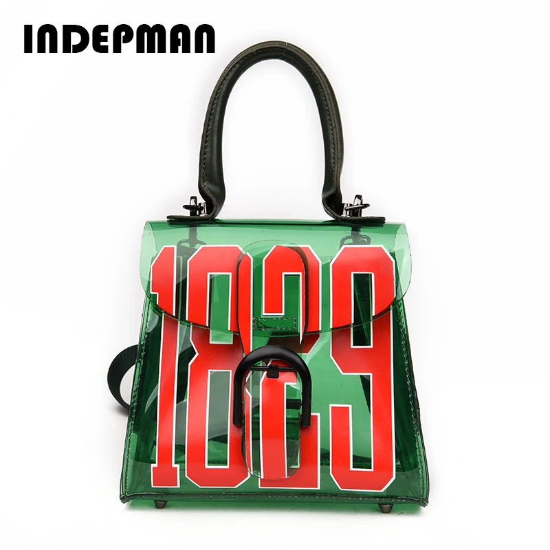 

2018 Vintage Letter transparent bags women handbag fashion jelly totes shoulder bag crossbody bags female package pvc mini bags