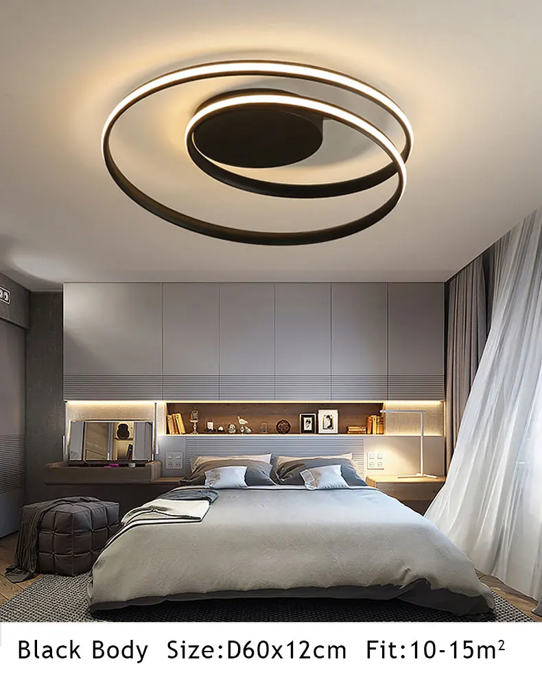 Белые и черные круглые рамки Современные светодиодные люстры для гостиной, спальни, столовой, дома, светодиодный, люстры, вход AC110V 220 V